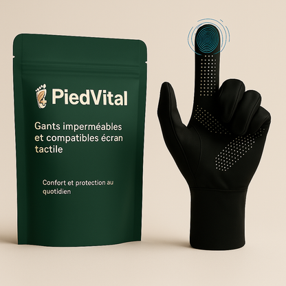PiedVital - Gants touchscreen imperméables noirsFeldluft