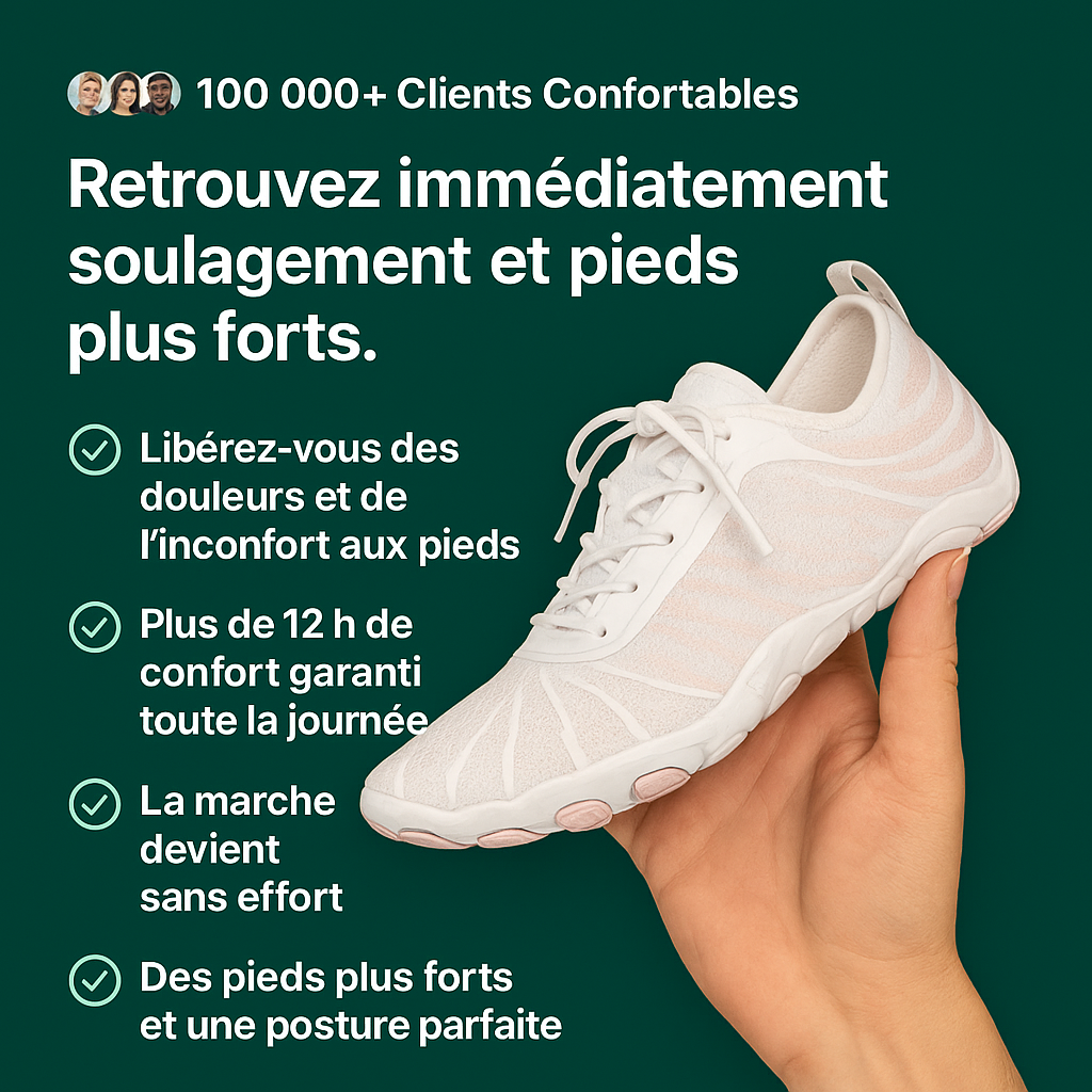 a hand holding a white sneaker against a green background.